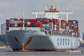 Cosco boxship hit by blaze off India Cosco boxship hit by blaze off India
